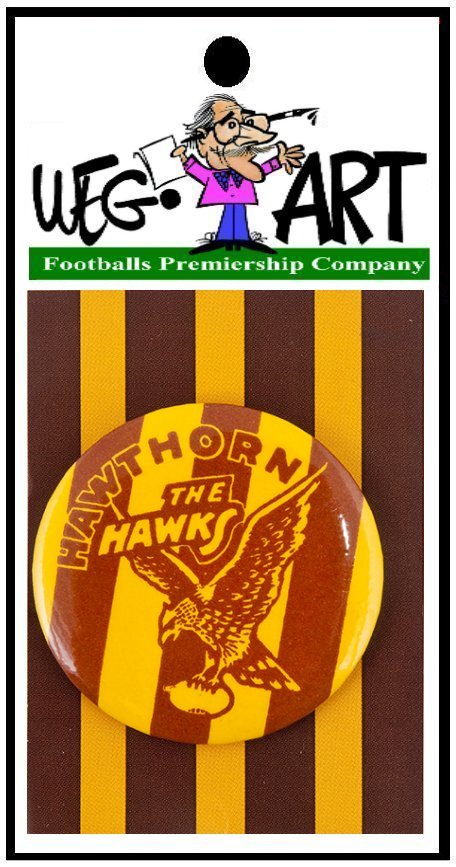 Hawthorn Hawks Button Badge 55mm FREE POSTAGE